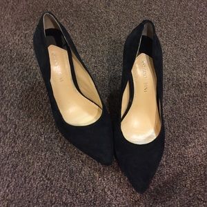 Black suede heels