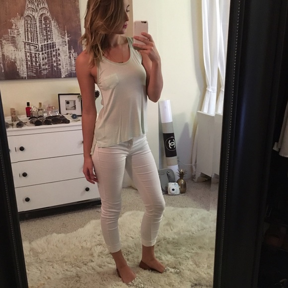 Mint tank with pocket & mesh back