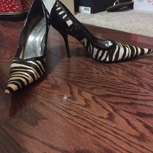 Zebra print heels
