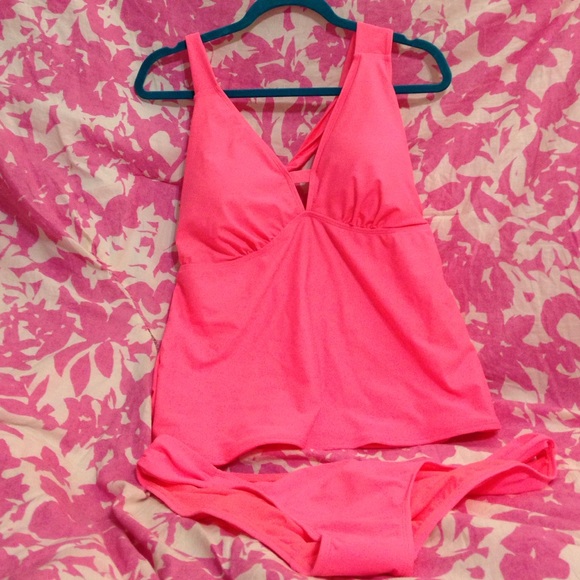Neon Pink Old Navy Tankini Bathing Suit