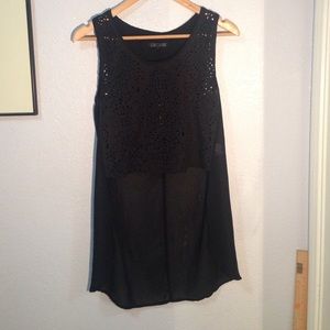 black high low blouse