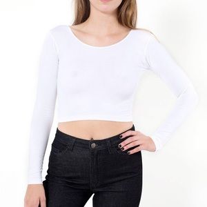 Long sleeve cotton spandex crop top.