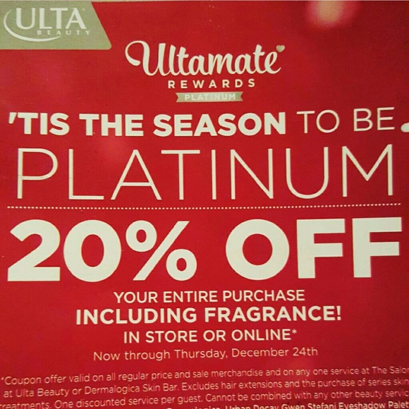 20% Off Entire ULTA Beauty coupon , TRADE! - Picture 1 of 1