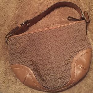 Tan Coach purse