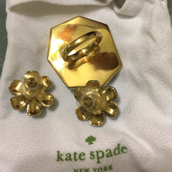 Beautiful turquoise Kate Spade earrings and ring!! - Picture 2 of 3