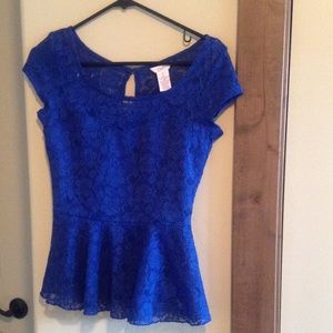 Blue lace top