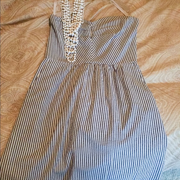 NWT Adorable seersucker strapless dress