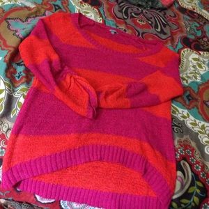pink and orange sweater