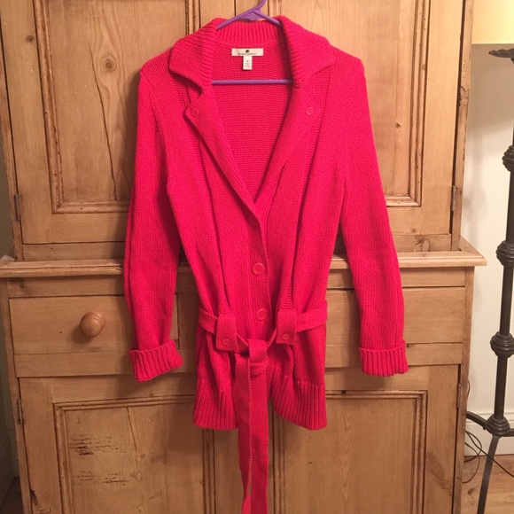 Red organic cotton sweater Medium Banana Republic