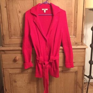 Red organic cotton sweater Medium Banana Republic