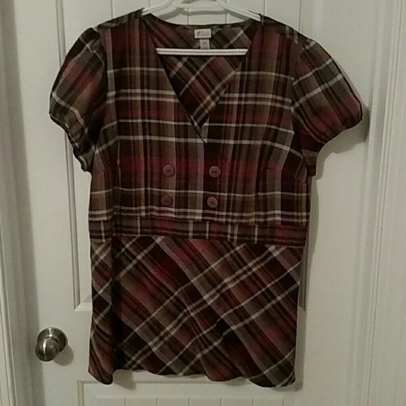 Plaid babydoll top