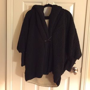 black faux Sherpa hoodie