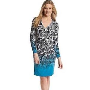 Calving Klein snake print ombré wrap dress