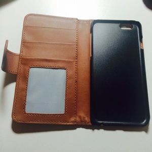 Brown leather iPhone 6/6s case bag.