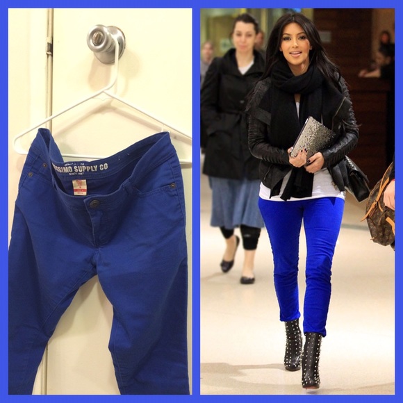 🔵🙄 skinny electric blue KimK similar jeans