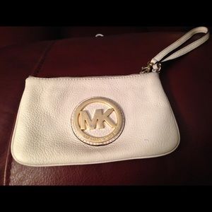 Michael Kors white wristlet