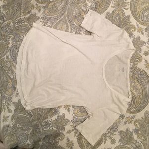 White scoop neck