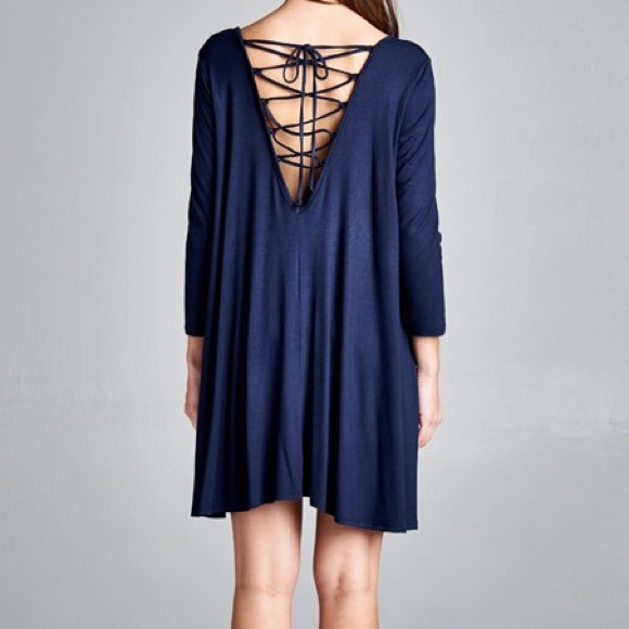 "Labyrinth" Lace Up Back Dress - Picture 2 of 4