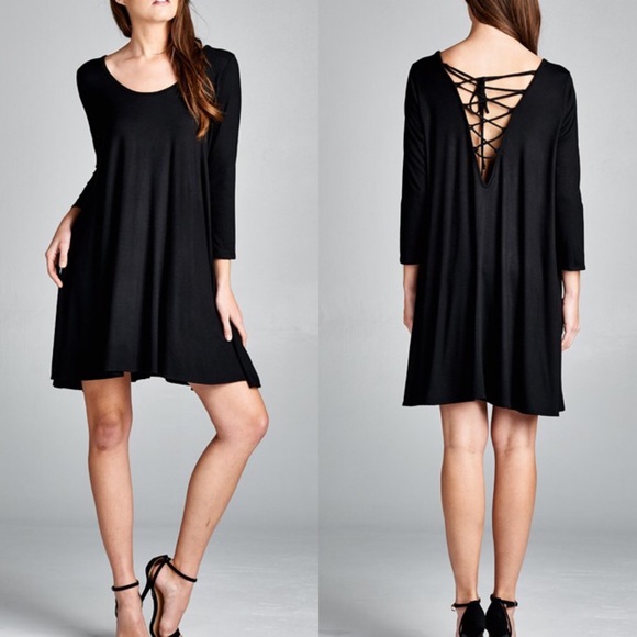 "Labyrinth" Lace Up Back Dress - Picture 4 of 4