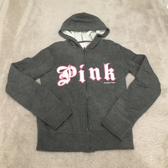 Grey PINK Hoodie