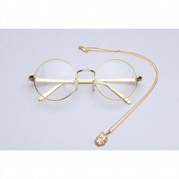 Gold Plated Circle Glasses
