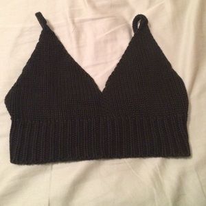 Black knit bralette