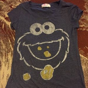 Navy blue Cookie Monster graphic Tee