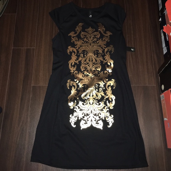 Black with gold ING dress