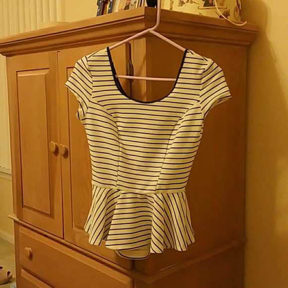 Striped peplum top