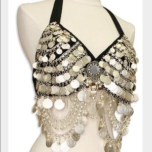 Black and silver belly dance outfit/custom