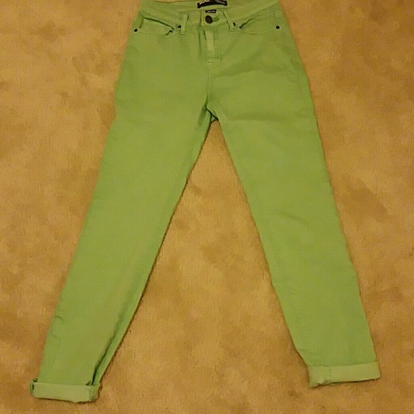 High wasted mint skinny jeans