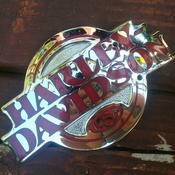 Harley Gas Fuel Tank Badge Emblem - RED - Picture 2 of 8