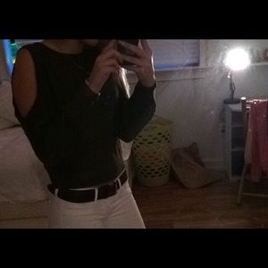 green knitted sweater