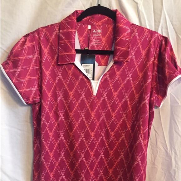 Women's adidas pink golf shirt