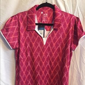 Women's adidas pink golf shirt