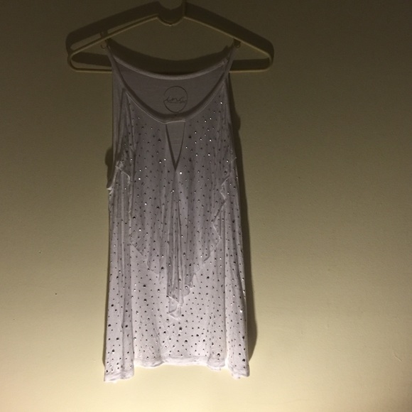 White INC summer blouse with silver studs - Picture 1 of 1