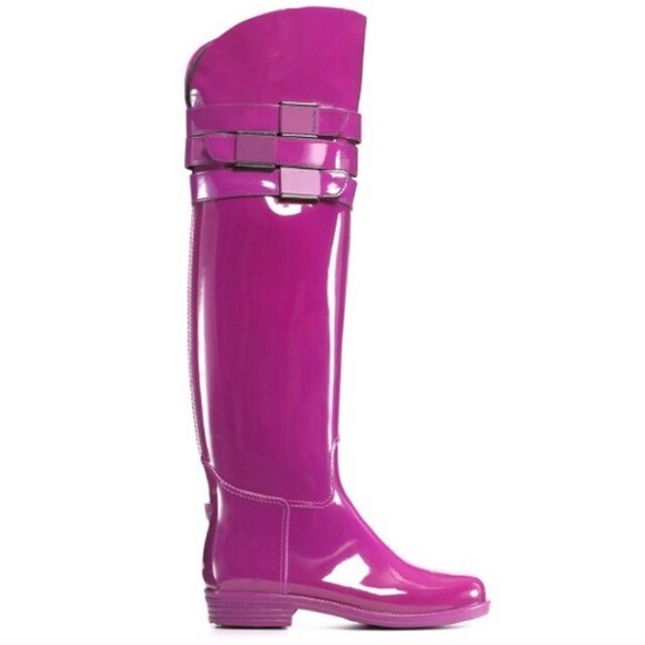 Over the knee rain boots