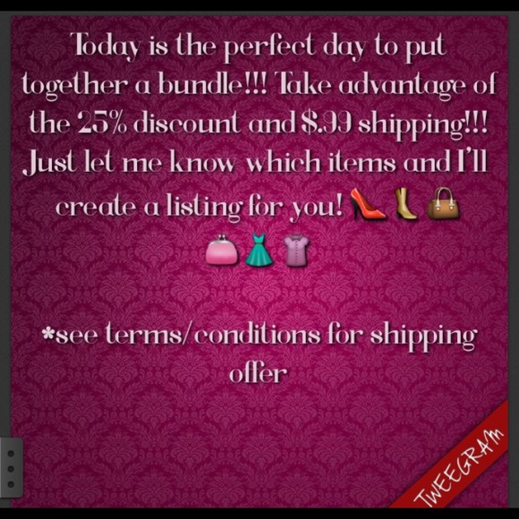 $.99 shipping 25% off bundles!!!
