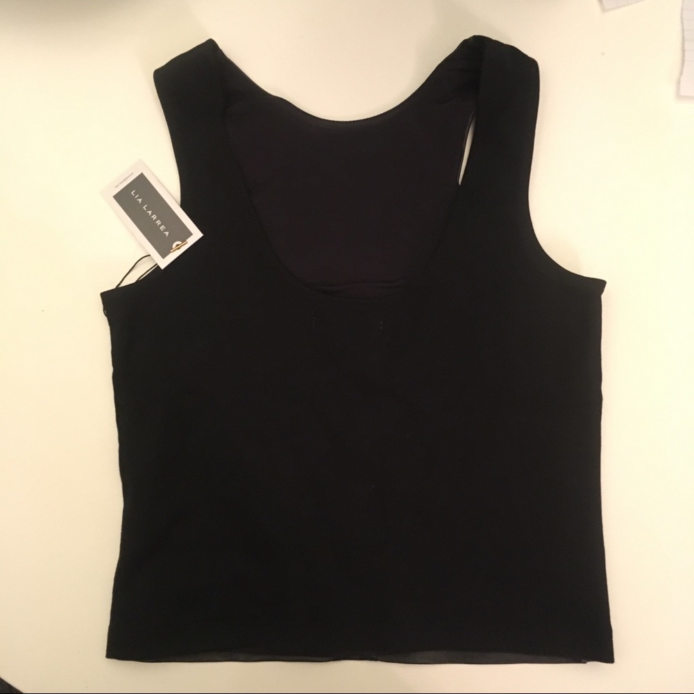 *Last one all black* PM Editor pick! LIA LARREA black Logen leather top - Picture 3 of 4