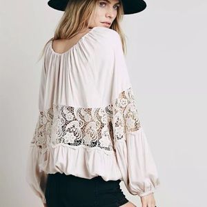 Free People Blush Laced Top