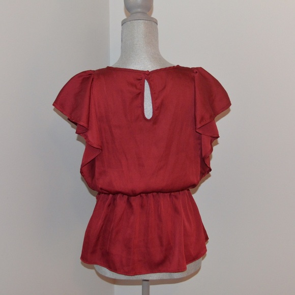 Cranberry Ruffle Top - Picture 3 of 4