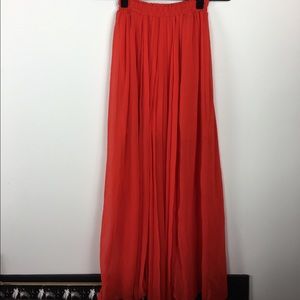 Red maxi skirt