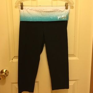Pink cropped yoga leggings!!