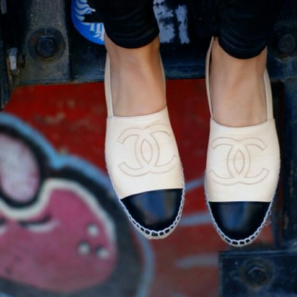 chanel shoes flats espadrille