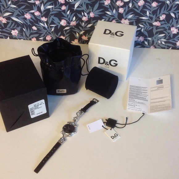 D&G Flock stainless steel leather strap watch main image 4