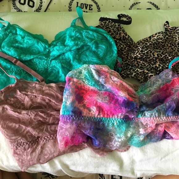 Four pink bralettes!!!