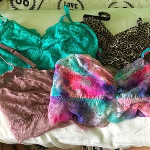 Four pink bralettes!!!