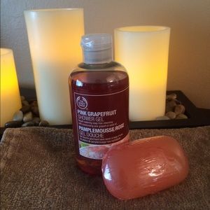 The Body Shop shower gel and matching soap
