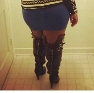 Over the knee faux leather boots