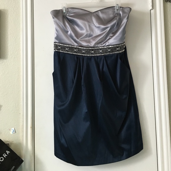 Navy & Steel Formal Dress